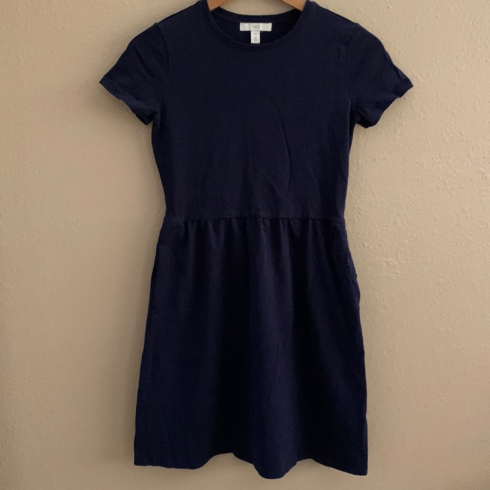 1901 Navy Dress with Pockets